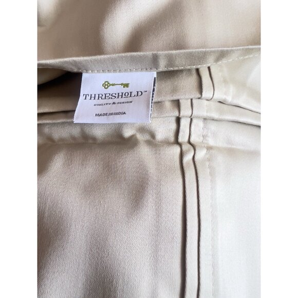 NWOT Threshold QUEEN Flat Sheet 100% Cotton 104x94 True Khaki PRISTINE - Picture 1 of 4